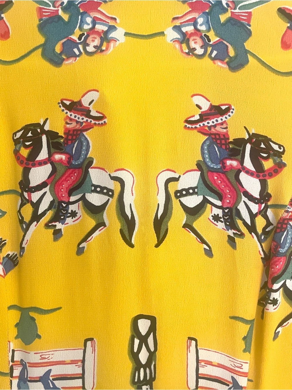 Betsey Johnson Yellow Graphic Print Button-Front Maxi Dress - Picture 7 of 15